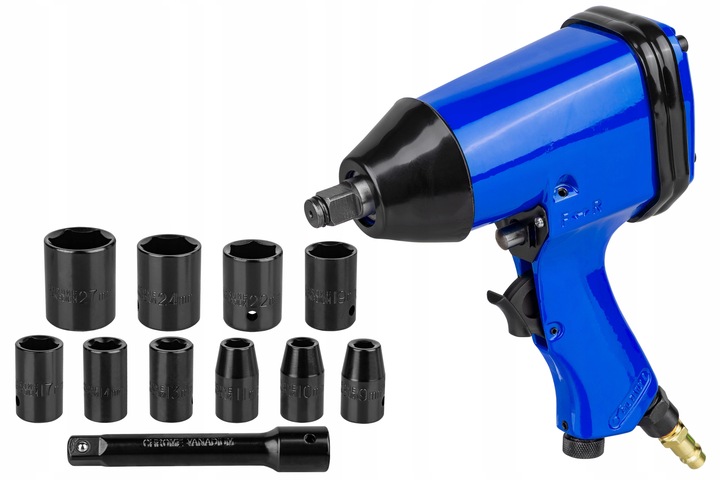 KLUCZ PNEUMATYCZNY UDAROWY 1/2" + NASADKI