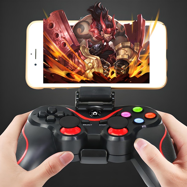 BEZPRZEWODOWY GAMEPAD PAD DO TELEFONU ANDROID PC iOS KONTROLER Z UCHWYTEM