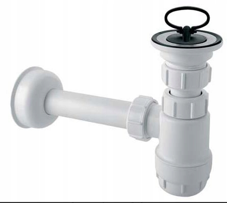 Syfon Umywalkowy Butelkowy Biały Niski Mcalpine