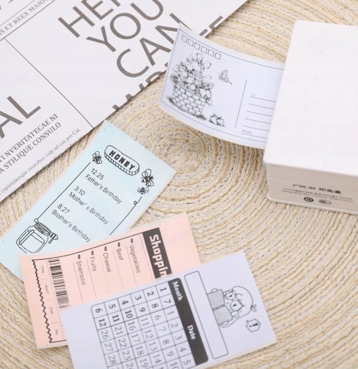 Biały papier termiczny do Phomemo M02 M0x 50mmx3,5m naklejki z klejem 3szt