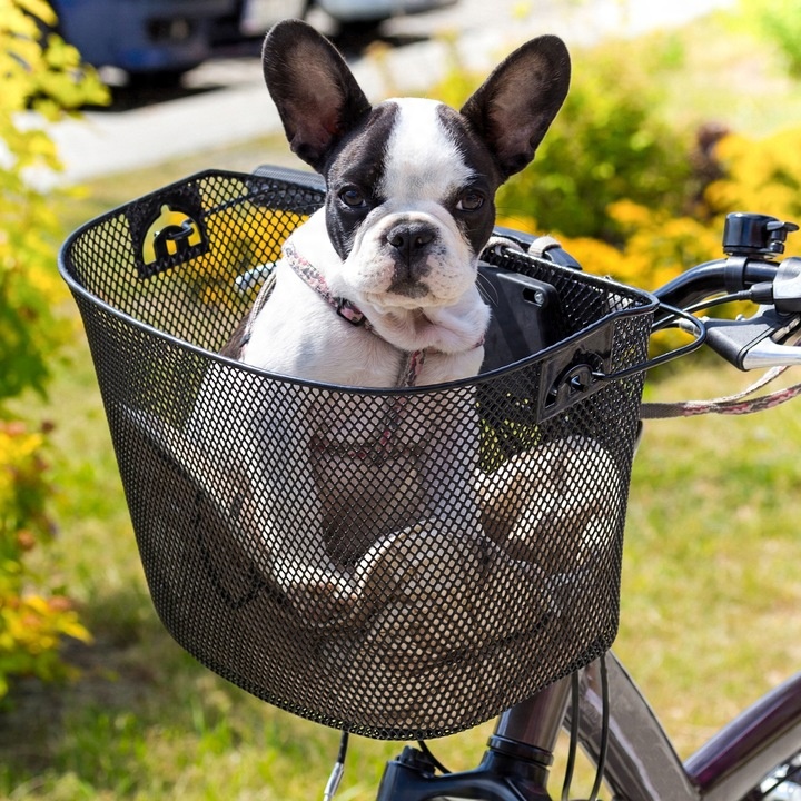 KOSZYK KOSZ METALOWY ROWEROWY NA ROWER PRZEDNI Z UCHWYTEM CLICK CZARNY DUŻY