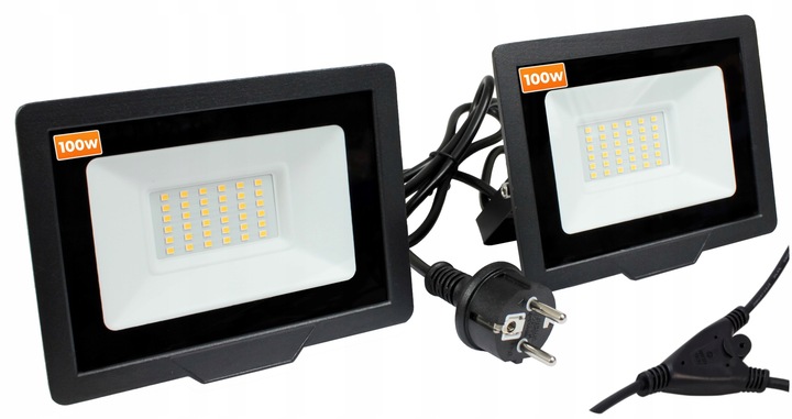 Halogen Naświetlacz LED 2x 100W + Statyw Budowlany