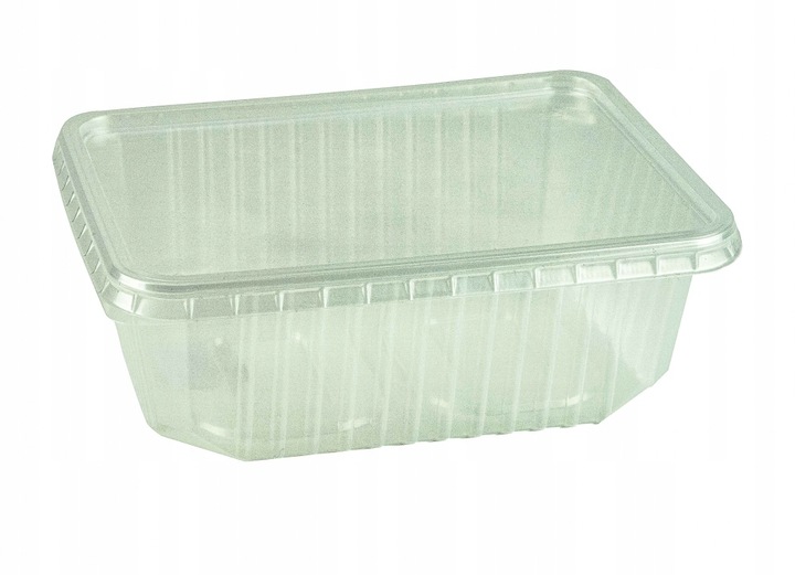 Pojemnik Jednorazowy PP Prostokątny z Wieczkiem Opakowania Na Wynos 1000ml