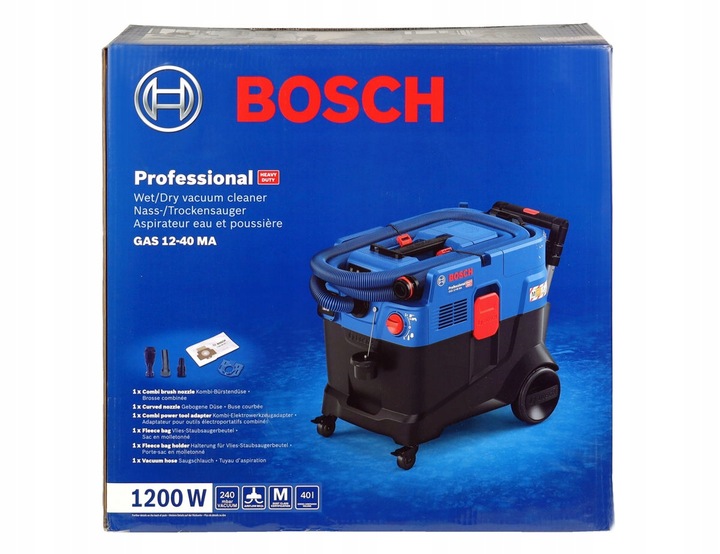 ODKURZACZ PRZEMYSŁOWY NA SUCHU I MOKRO 1200W GAS 12-40 MA BOSCH Z