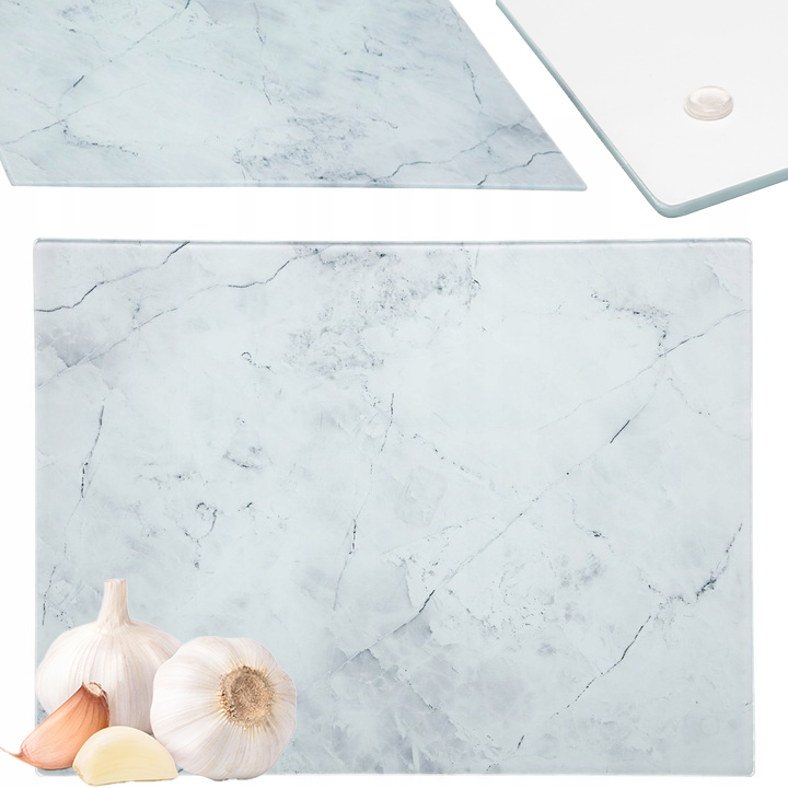 DESKA DO KROJENIA SZKLANA wzór BIAŁY MARMUR 30x40