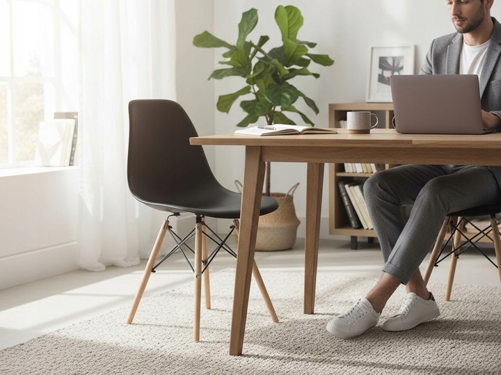 Krzesło Skandynawskie CZARNE TANIE Do Salonu Kuchni Biura WERSJA