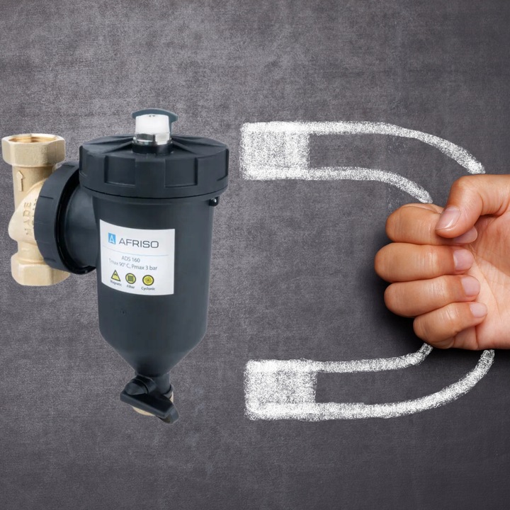 SEPARATOR FILTR ODMULNIK ZANIECZYSZCZEŃ MAGNETYCZNY INSTALACJI CO ADS160 1"