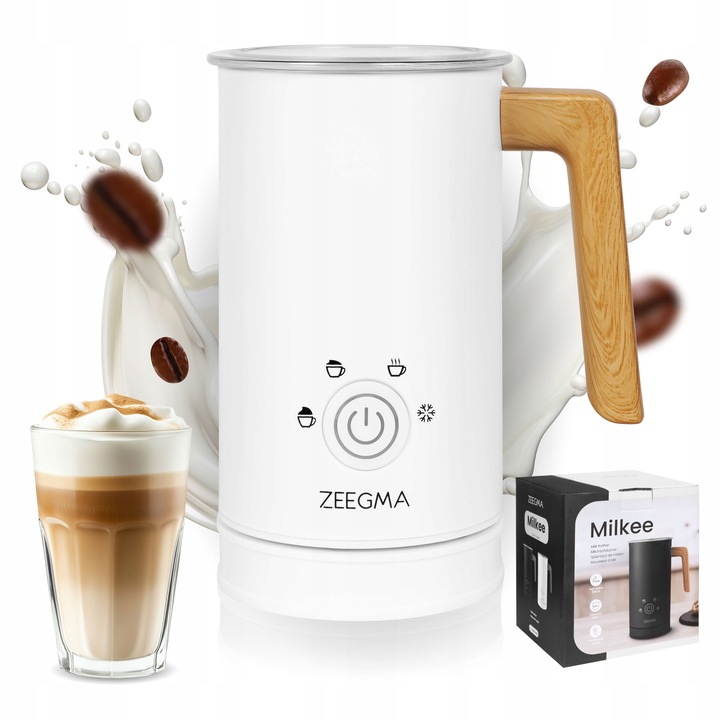 ELEKTRYCZNY SPIENIACZ do mleka Podgrzewacz KAWY PIANY LATTE BIAŁY 240ml