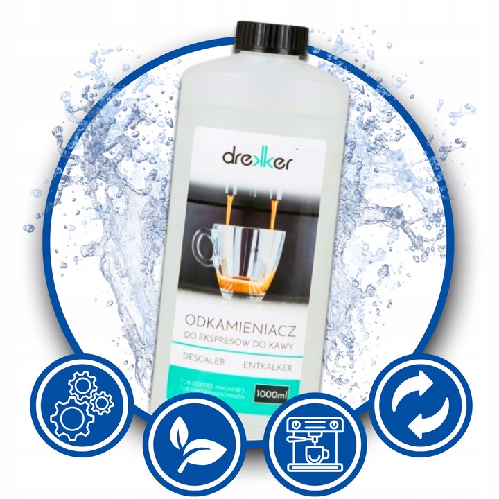 UNIWERSALNY Odkamieniacz w Płynie do Ekspresów Ekspresu 1000ml Drekker