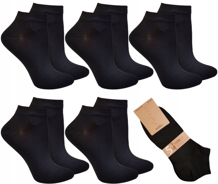 5 x SKARPETY STOPKI DAMSKIE BAMBUSOWE CZARNE