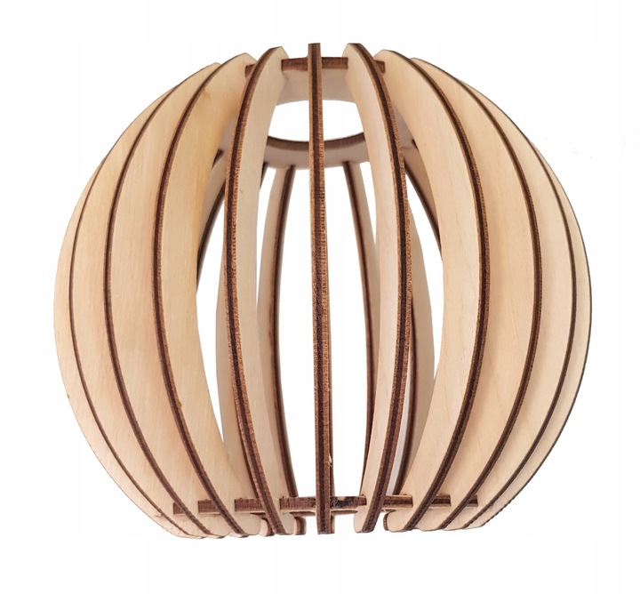 Klosz DREWNIANY do lamp na E27 LOFT KULA drewno