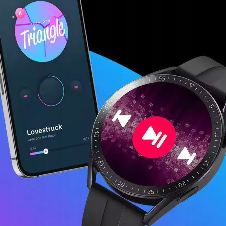 SMARTWATCH ZEGAREK POLSKIE MENU ROZMOWY SPORT SMART WATCH MĘSKI 2 PASKI