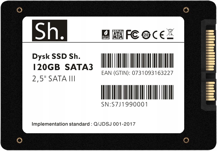 Dysk SSD Sh. 120GB SATA3 2,5" SATA III