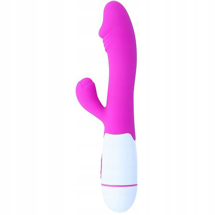 Wibrator Z Silikonu Medycznego Z Stymulatorem Łechtaczki 30 Trybów