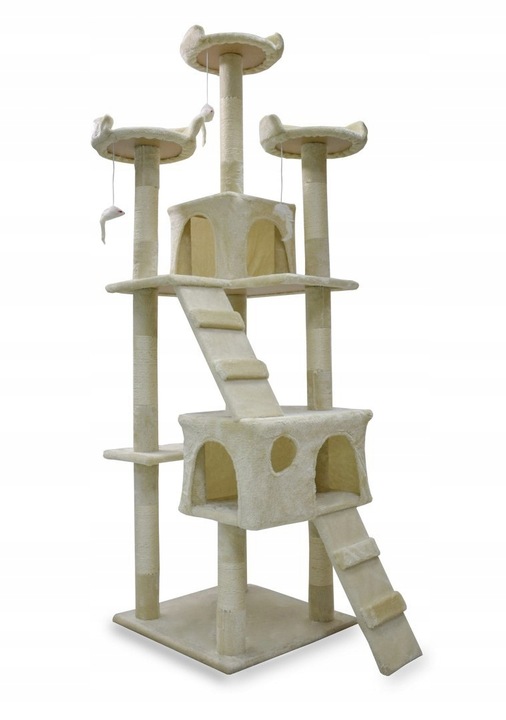 Wysoki Drapak dla Kota Drzewko 170cm Domek Beż