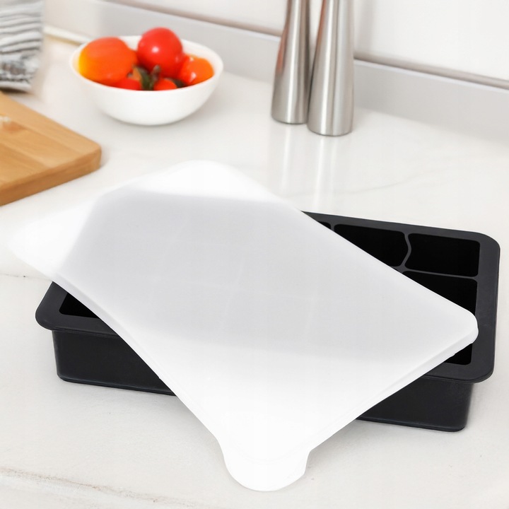 6x Foremki do lodu silikonowe forma do 15 kostek lodu z pokrywką