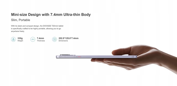 DOOGEE T20MINI Tablet 9GB/128GB 8.4" 2K WIFI OTG 5060 mAh 4G LTE Android 13