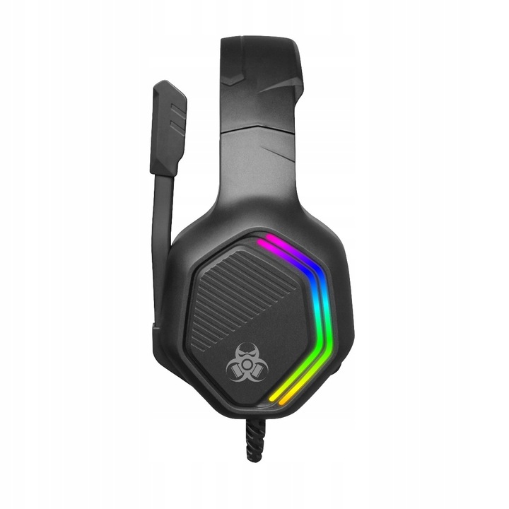 SŁUCHAWKI GAMINGOWE NASZUSZNE Z MIKROFONEM PRZEWODOWE RGB DLA GRACZY JACK