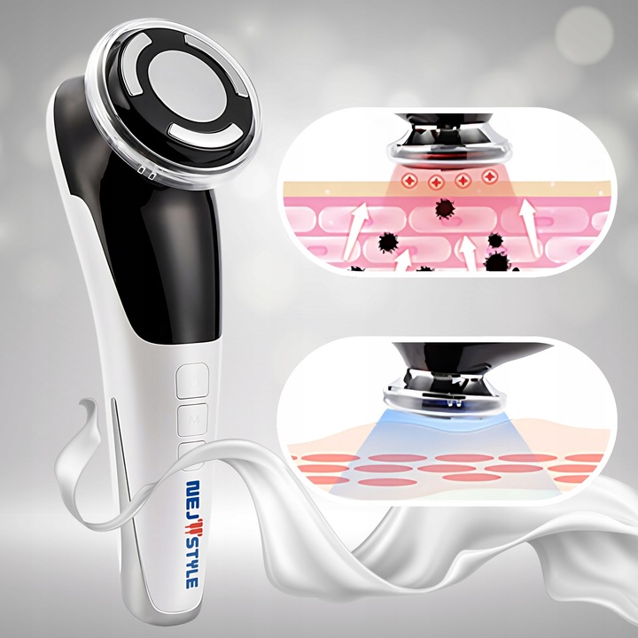 MEZOTERAPIA BEZIGŁOWA MASAŻER DO TWARZY EMS MASAŻ 5w1 LIFTING LED + GRATIS