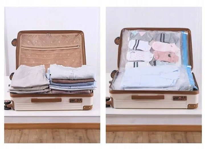 WORKI PRÓŻNIOWE Na Ubrania Pościel Torby, ZESTAW 10 SZTUK + POMPKA