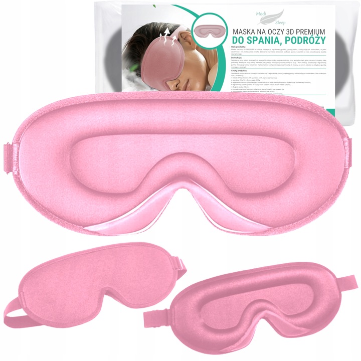 OPASKA NA OCZY DO SPANIA 3D MASKA ZACIEMNIAJĄCA REGULOWANA JAKOŚĆ PREMIUM