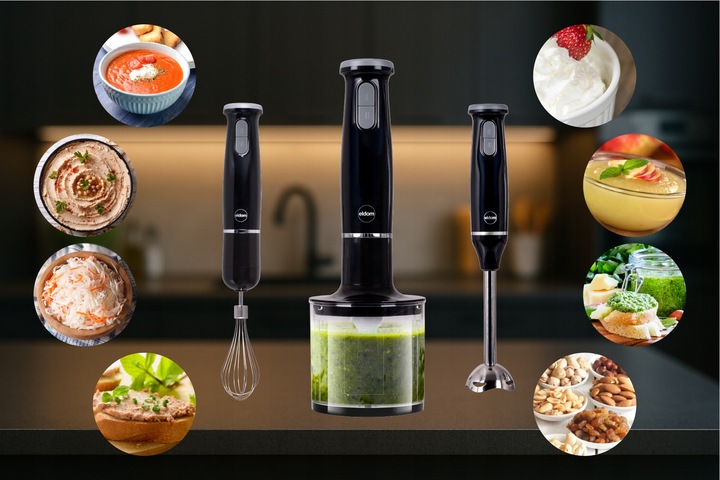 Blender wielofunkcyjny ręczny rozdrabniacz zestaw mikser czarny Eldom