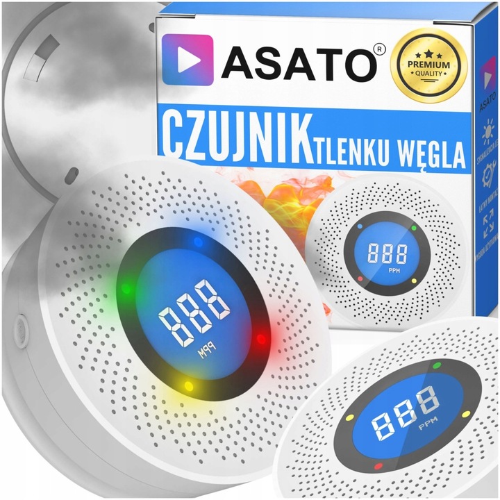 Czujnik Czadu Gazu Tlenku Węgla Z Wyświetlaczem LCD Czujka Sensor