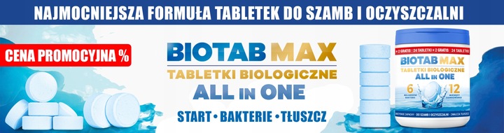 Bakterie do SZAMB BioTab MAX Tabletki biologiczne AiO + Tłuszcze na 2 lata