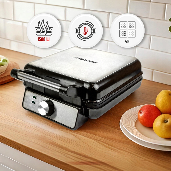 MOCNA GOFROWNICA 4 CHRUPIĄCE GOFRY REGULACJA TEMPERATURY TERMOSTAT 1500W