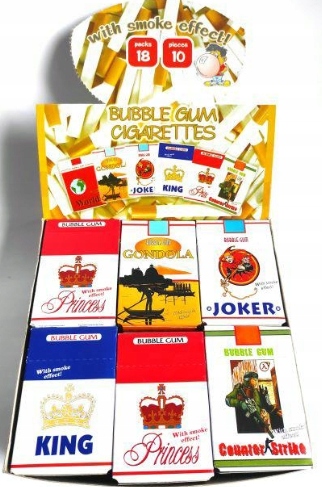 Guma papieros Evropa Dooel Bubble Gum Cigarettes 18 paczek x 10 sztuk