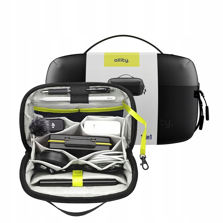 Allity organizer podróżny na elektronikę kosmetyki akcesoria pojemy czarny