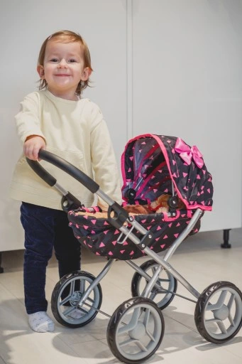 KINDERPLAY WÓZEK DLA LALEK GŁĘBOKI GONDOLA SKŁADANY DASZEK