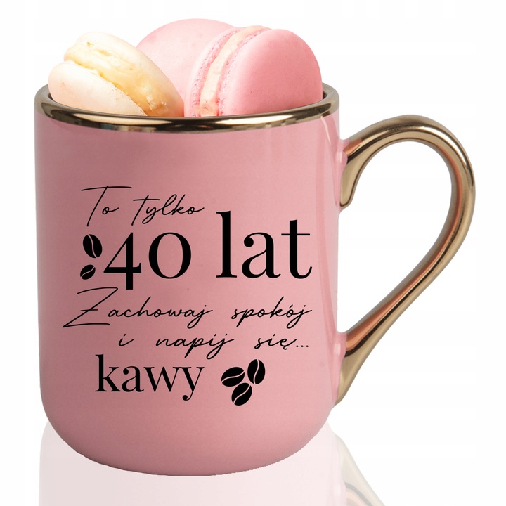 KUBEK ELEGANT Róż Na Prezent Urodziny TO TYLKO 40 50 60 LAT Imię Wzory