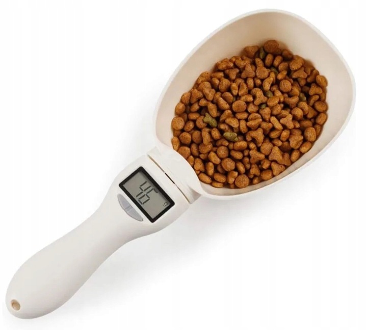ŁYŻKA Z MIARKĄ WAGĄ łopatka do karmy dla psa kota z wyświetlaczem LCD 800g