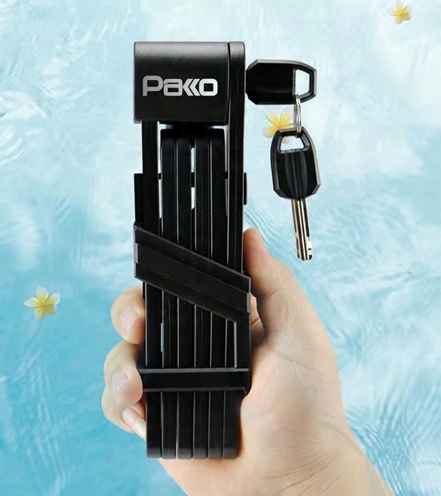 Blokada rowerowa składana PAKKO z uchwytem i 2 kluczami 85cm (E011)