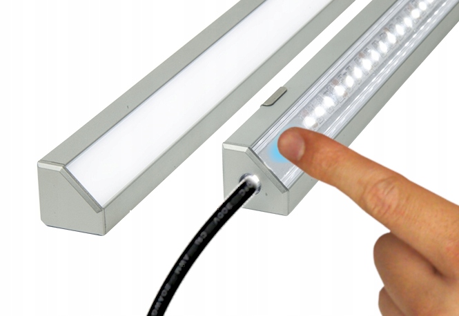 OŚWIETLENIE LED PODSZAFKOWE KĄTOWE DO 200cm WŁĄCZNIK + DOTYKOWY