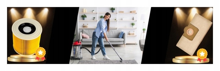 10x Worki do odkurzacza KARCHER WD3 KWD3 SE 4001 papierowe z filtrem