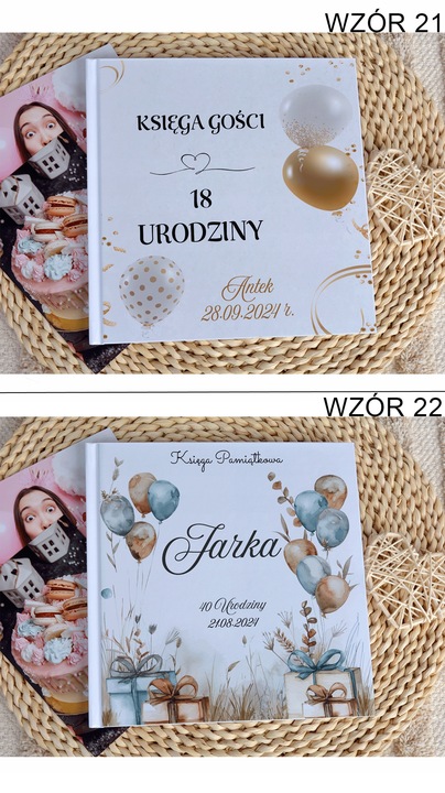 Księga gości karty białe na urodziny rocznice nietypowe okazje
