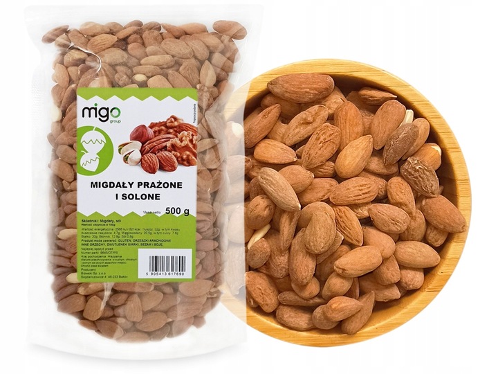Migdały prażone solone nieblan. (500g) - MIGOgroup