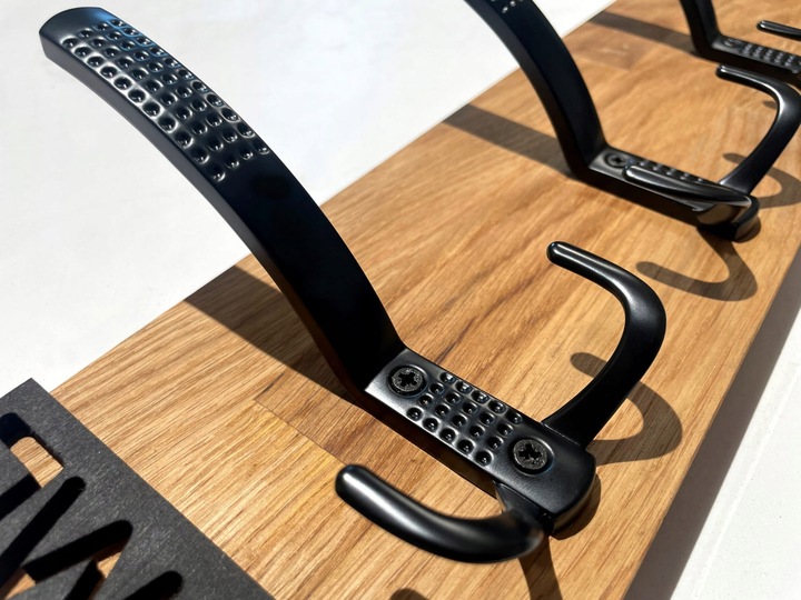 Wieszak ścienny na ubrania Modern drewniany Oak 80cm do przedpokoju