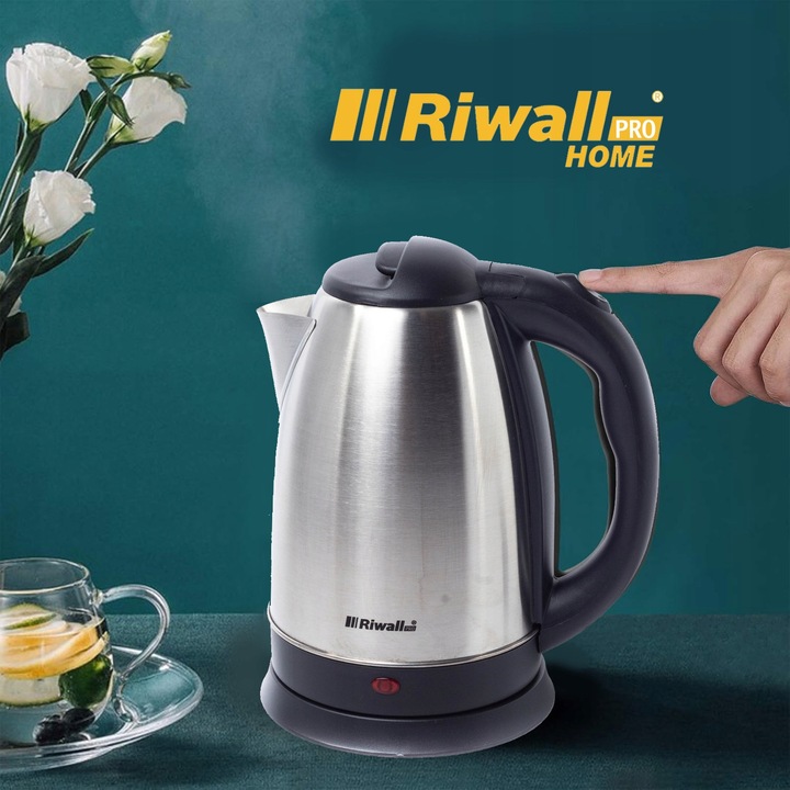 CZAJNIK ELEKTRYCZNY BEZPRZEWODOWY METALOWY OBROTOWY 1.8L FAST RIWALL