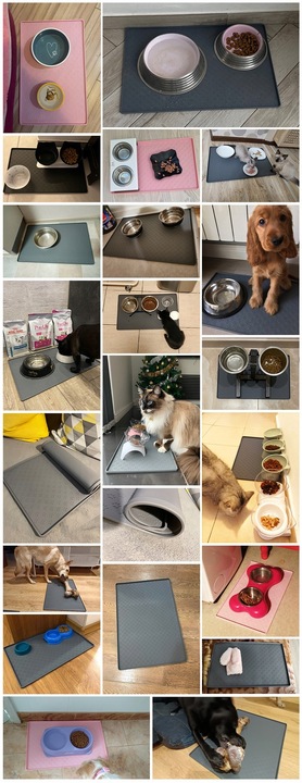 MATA PODKŁADKA POD MISKI DLA PSA KOTA SILIKON 48x30 MIĘKKA WYTRZYMAŁA