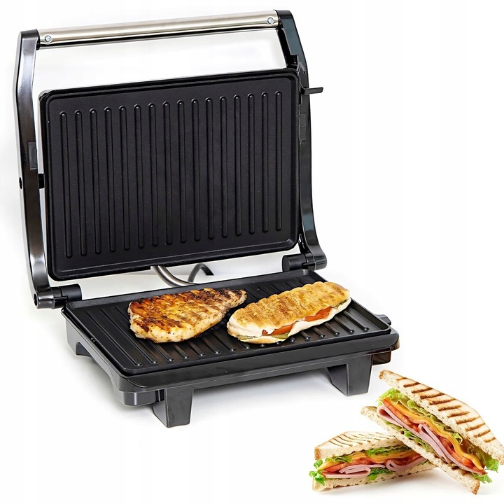 KONTAKTOWY GRILL ELEKTRYCZNY OPIEKACZ SKŁADANY TOSTER PANINI KANAPEK