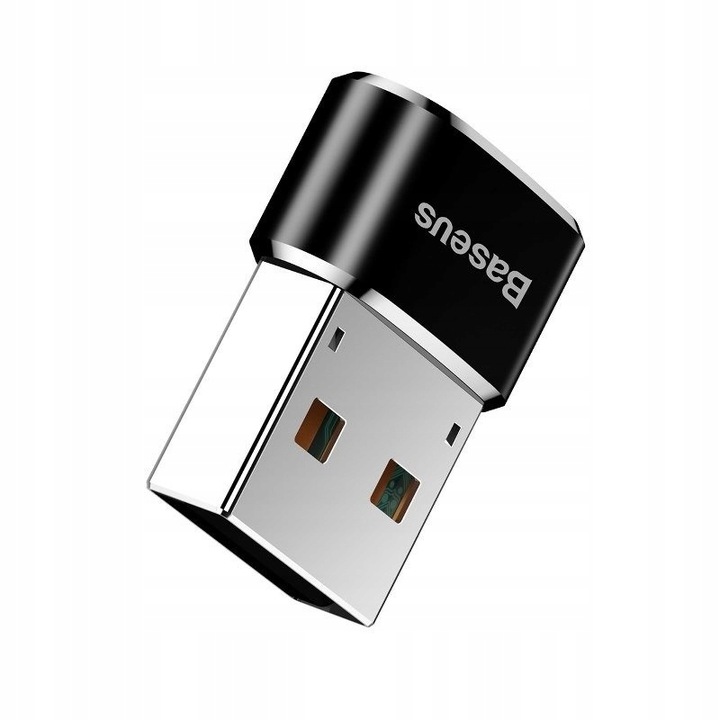 Adapter BASEUS USB-C do USB-A mały 3A Przejściówka nowy kabel do ładowarki