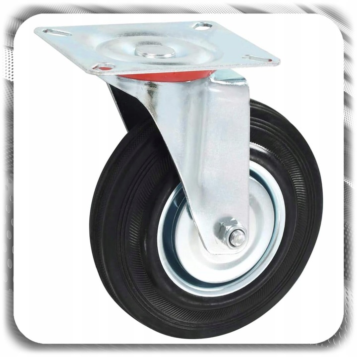 KÓŁKA OBROTOWE JEZDNE 125mm 400kg KOŁA METALOWO GUMOWE Z HAMULCEM DO