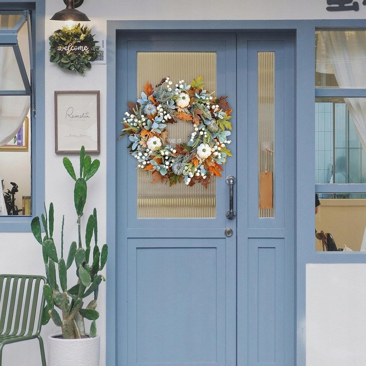 WIENIEC WIANEK GIRLANDA NA DZWI DEKORACYJNY JESIENNY STROIK DYNIE DOM