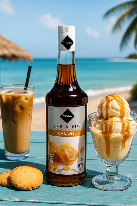 SYROP DO DRINKÓW, NAPOJÓW, KAWY I DESERÓW KARMEL 700ML RIOBA