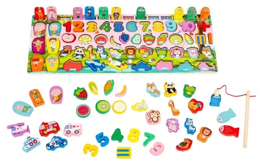 Tablica edukacyjna MONTESSORI rybki, cyfry, owoce