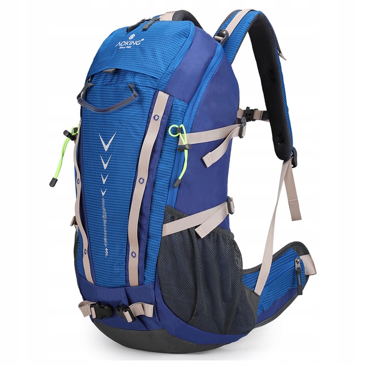 Plecak turystyczny 40l AOKING, niebieski, z miejscem na bukłak