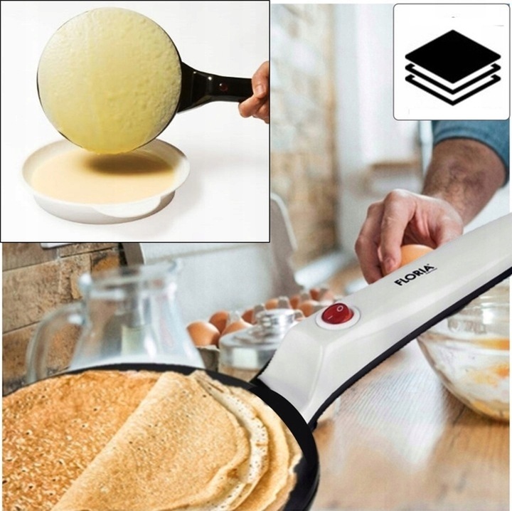 NALEŚNIKARKA ELEKTRYCZNA FLORIA BIAŁA 20CM 700W